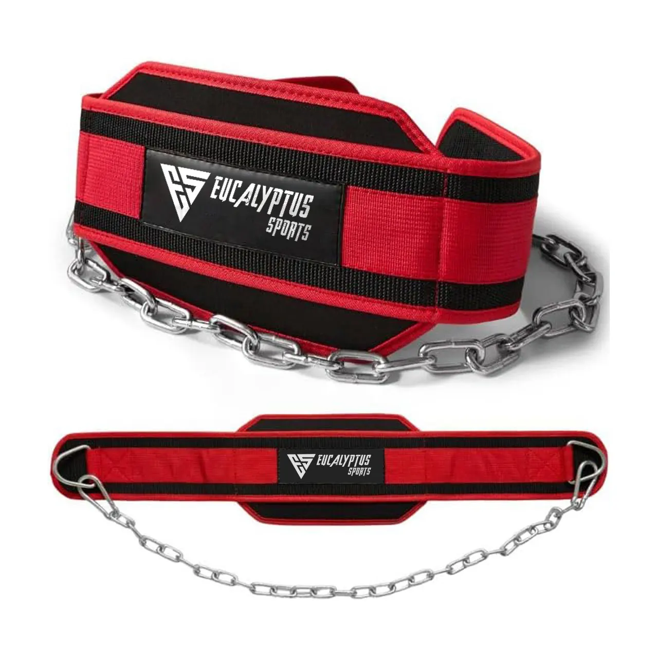 Weightlifting Dipping Belt Gym Exercise Nylon Back Support Weight Lifting Deadlift Gym Workout Belts With Heavy Long Steel Chain