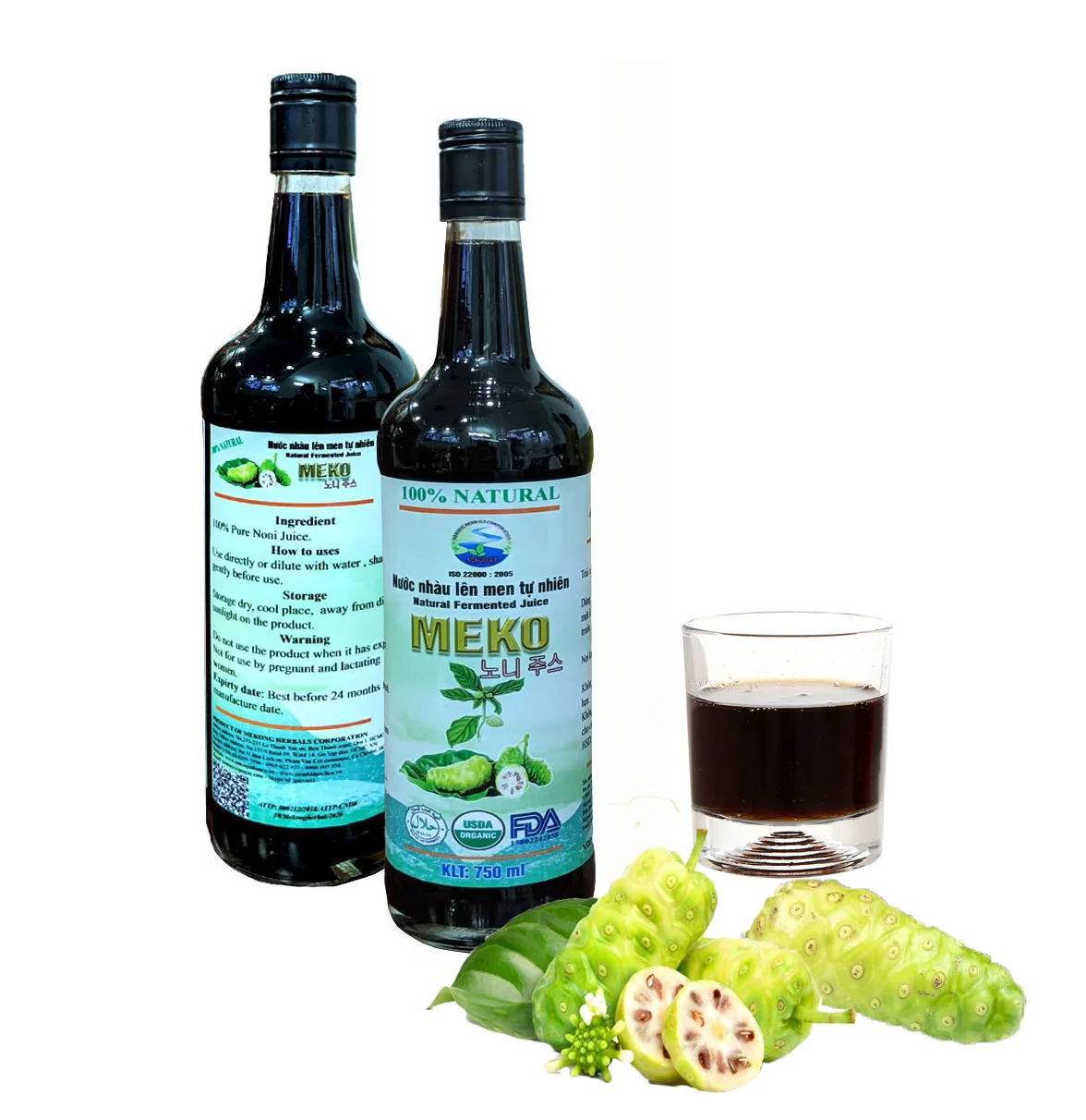 Organic Fermented Noni juice bottle 750ml of Vietnam