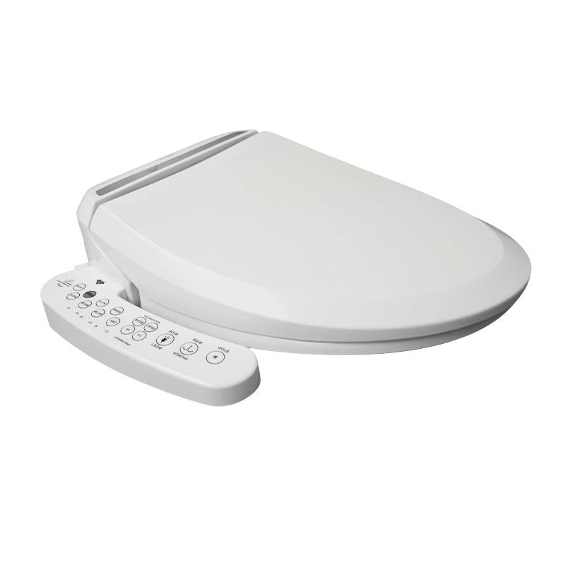 Hyundai Bathroom 120v D Shape White Controlled Self Cleaning Automatic PP Battery Heated Bidet Toilet Seat Cover