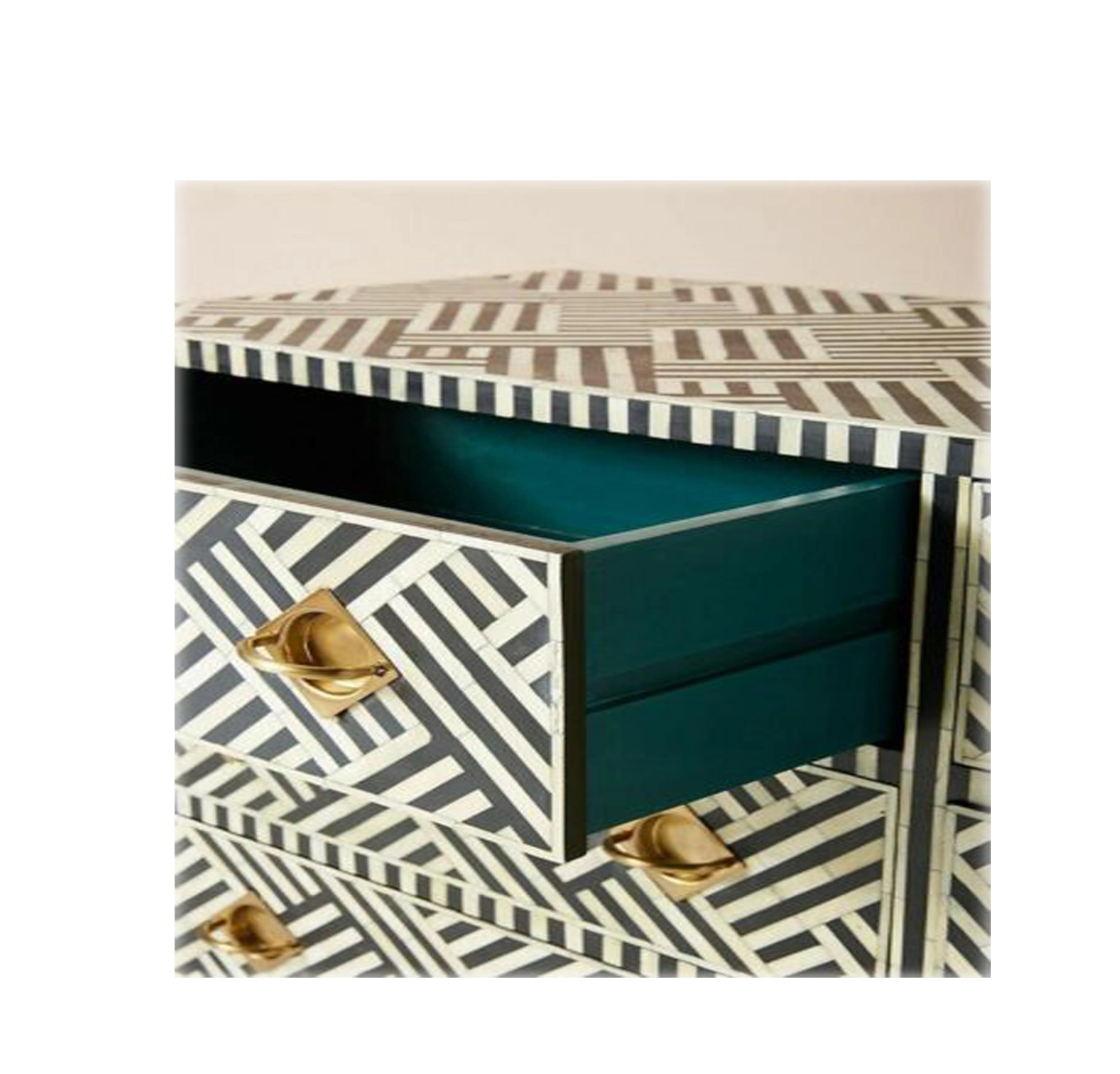 Beautifully Handcrafted Antique Bone Inlay Chest of 9 Drawers Bedroom Dresser Living Room Storage  Vintage Buffet/Sideboard