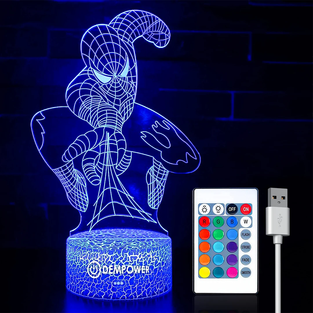 DEMPOWER Superhero 3D LED Girls Night Light