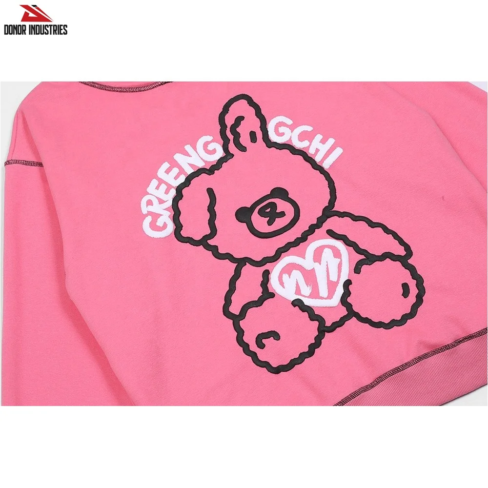 Wholesale Without Pockets Heavyweight Vintage Washed Custom Puff Print Hoodie High Quality Hooded Sweatshirts For Men And Women