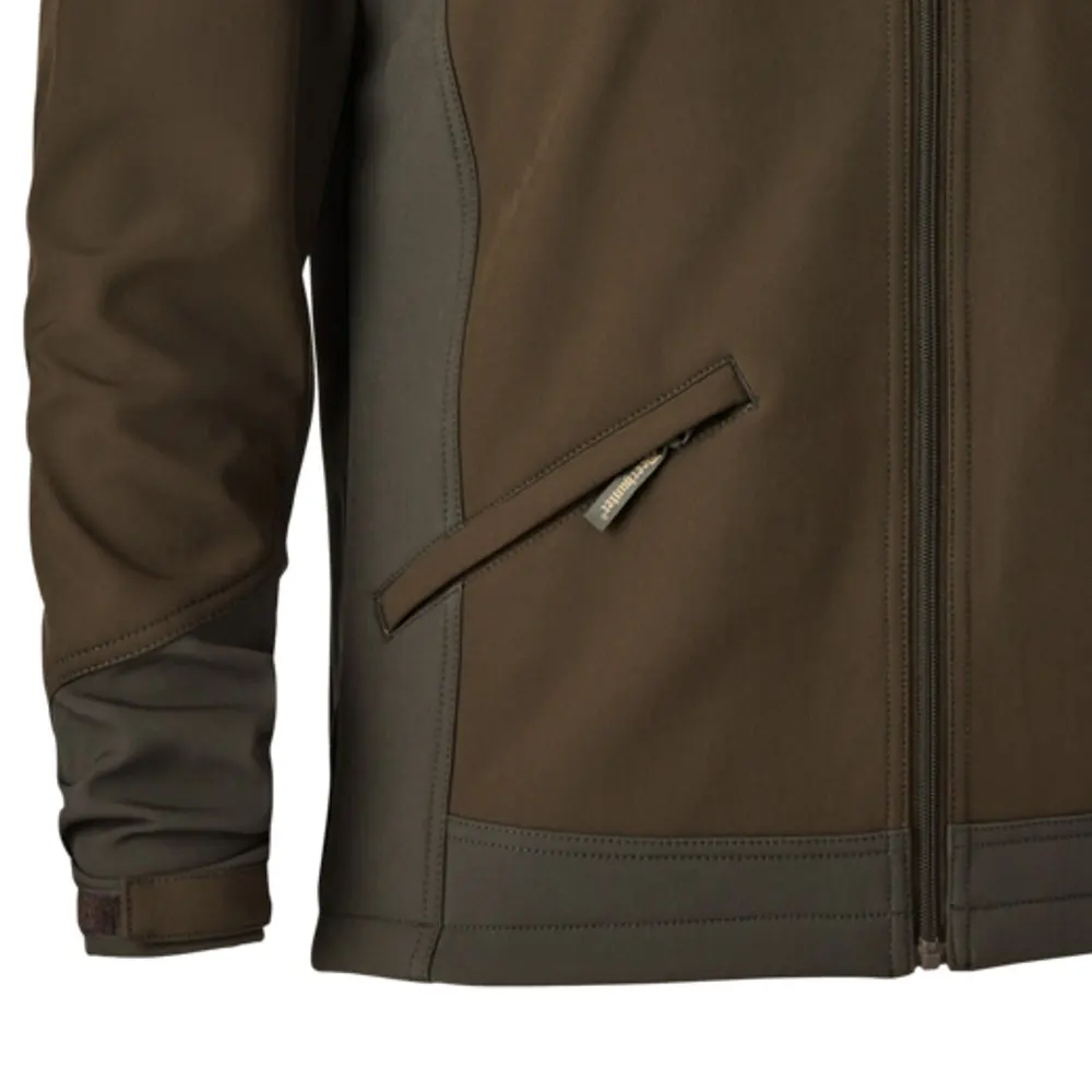 Contrast Colour Chest Pocket Concealed Zip Two Front Pockets With Concealed Zip Pre-shaped Sleeves Softshell Jacket