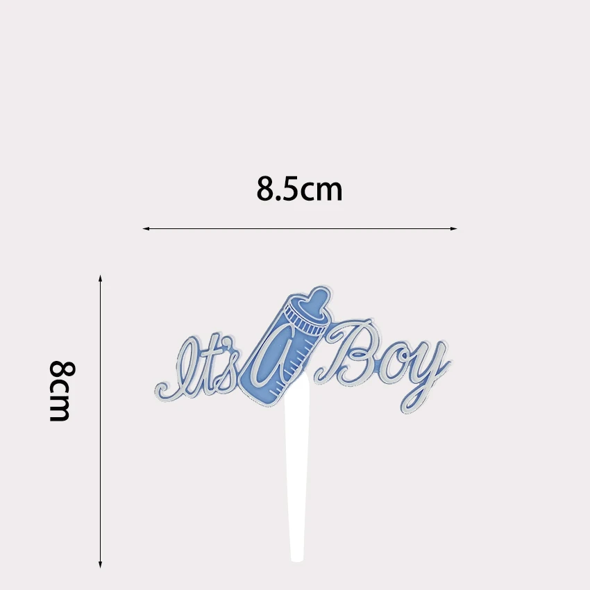 Factory Sell GPPS New Born Plastic Cake Hot Stamping Custom Print Baby Blue cupcake decoration Boy Wholesale