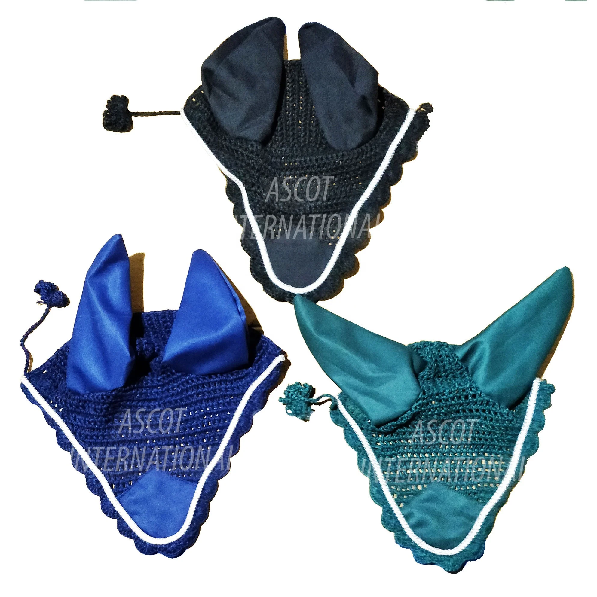 Cotton Horse fly mask Ear nets knits ear muffs hoods flying bonnet Horse riding Racing equipment accessories weight reduction