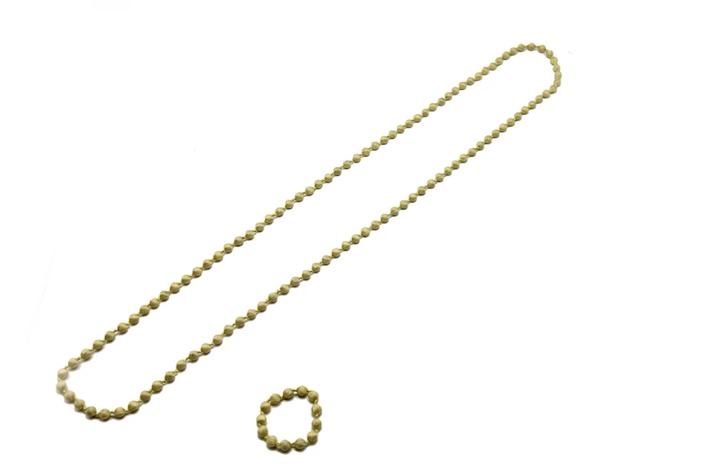 High Quality Wholesale Good Price Plain Pattern Fashion Link Chain Type Wooden Beaded Bracelet and Necklace Set from Vietnam