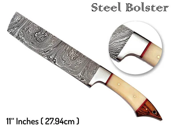 Handmade Damascus Steel Custom Kitchen Chef Japanese Knife Set Professional Vegetables Meat Cutting Leather Sheath High Quality
