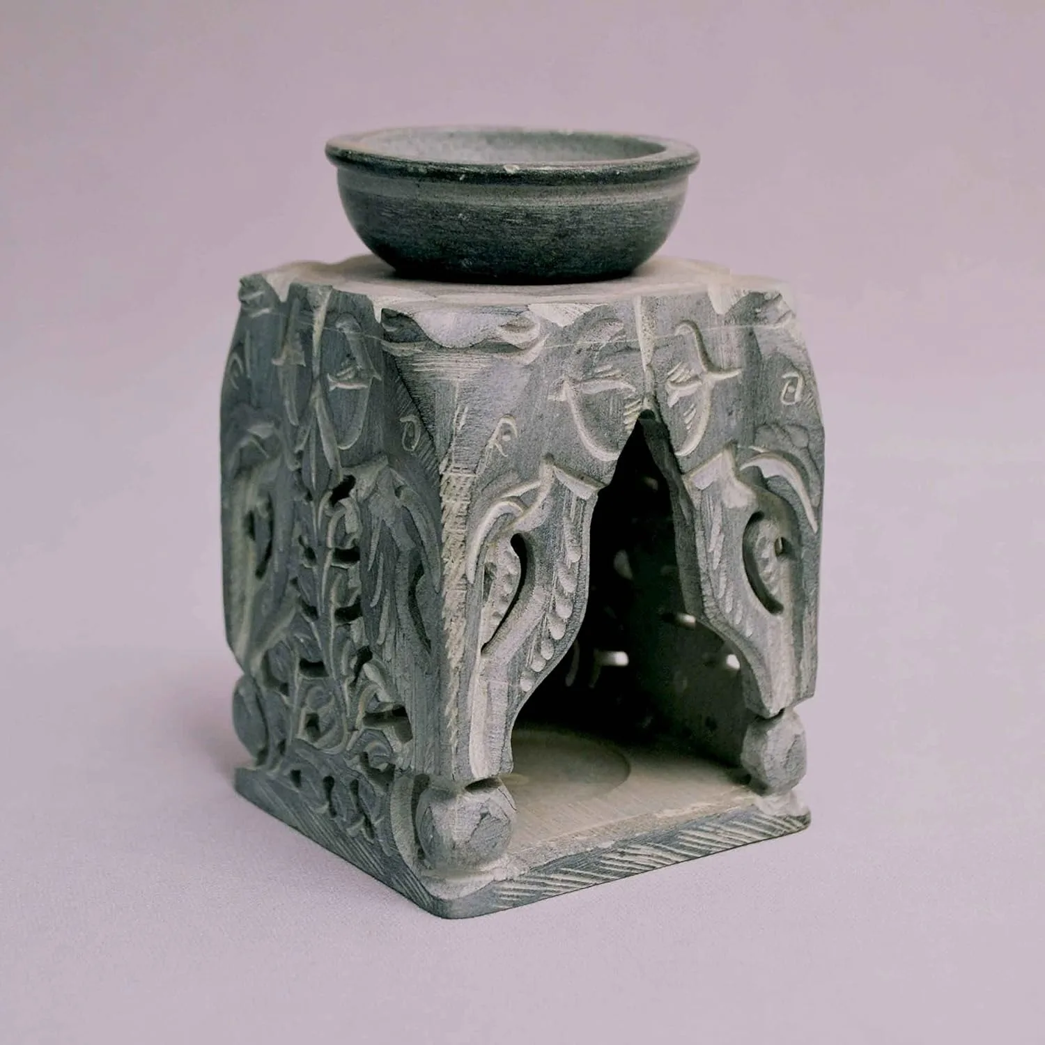 Soapstone Aroma Diffuser Marble Aroma Burner grey carving work