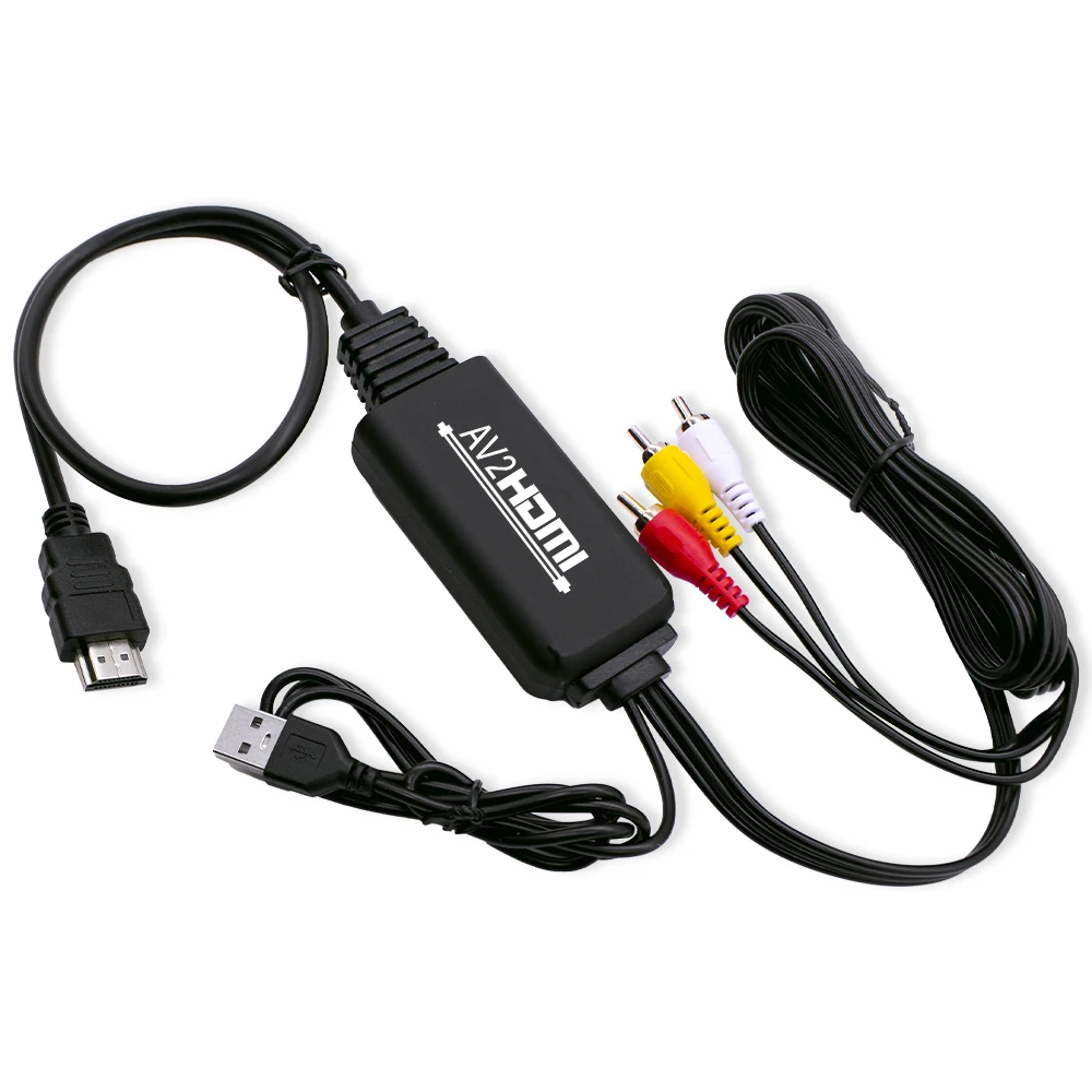 RCA Lotus AV to HDMI conversion cable set-top box DVD game console connected to high-definition monitor TV