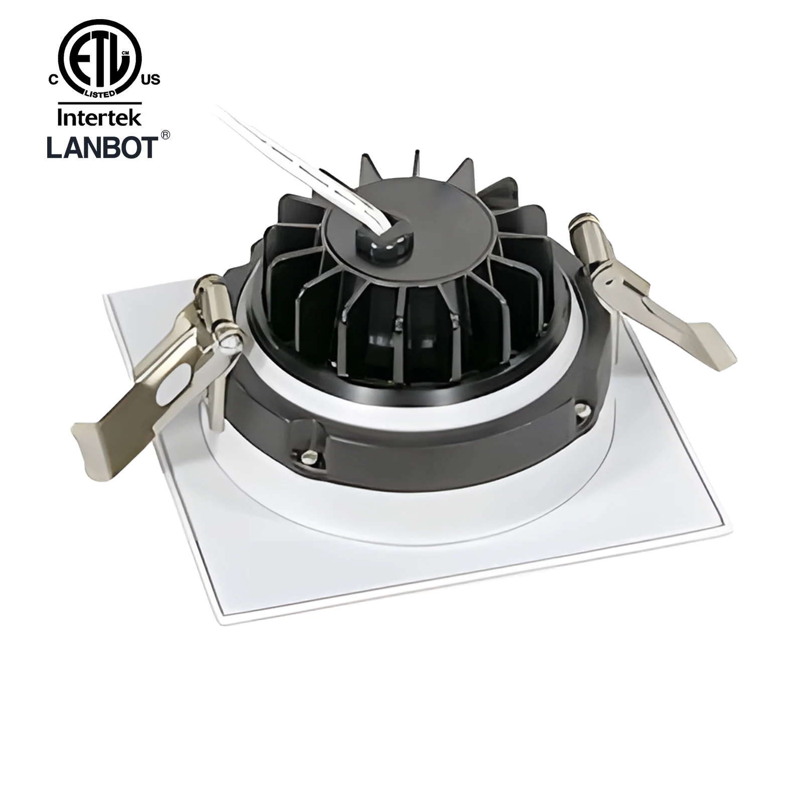 High quality 4inch 9W 0-10V Dimmable LED Dimbal Downlight for Wet Location 3CCT Adjustable White Square Downlight ETL ES FCC