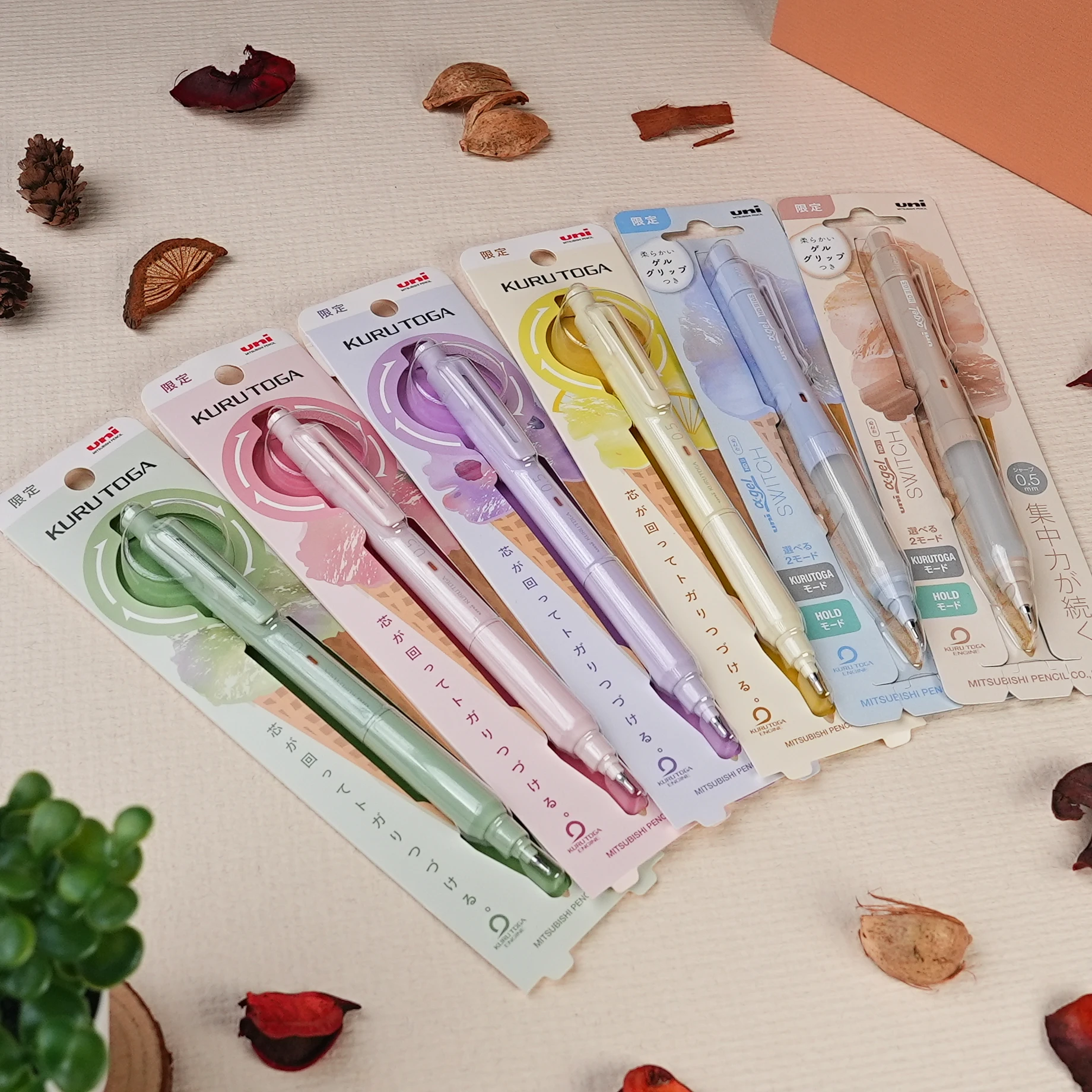 Uni Mitsubishi KURUTOGA 0.5mm rotating mechanical pencil ice cream series ice cream color texture Japanese stationery