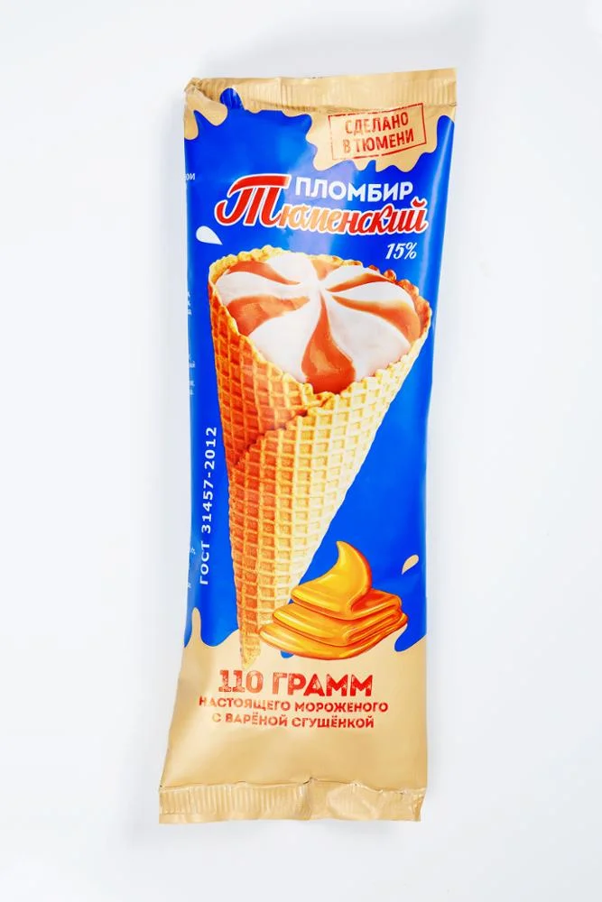 15% Condenced Milk Filling Waffel Cone Ice Cream From Natural Delicious Product Dessert Ice Cream