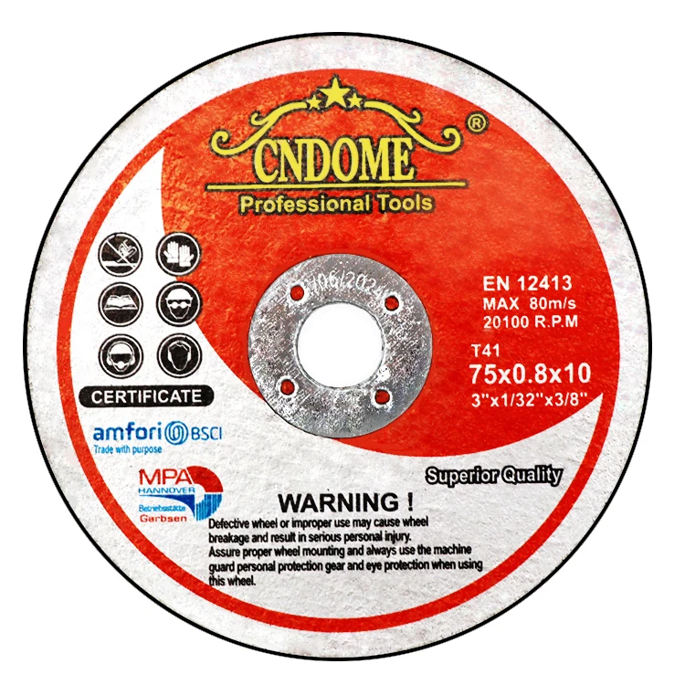 Диск для резки CNDOME OEM disco de corte 3 дюйма шлифовальный диск любых металлов отрезной круг по цене