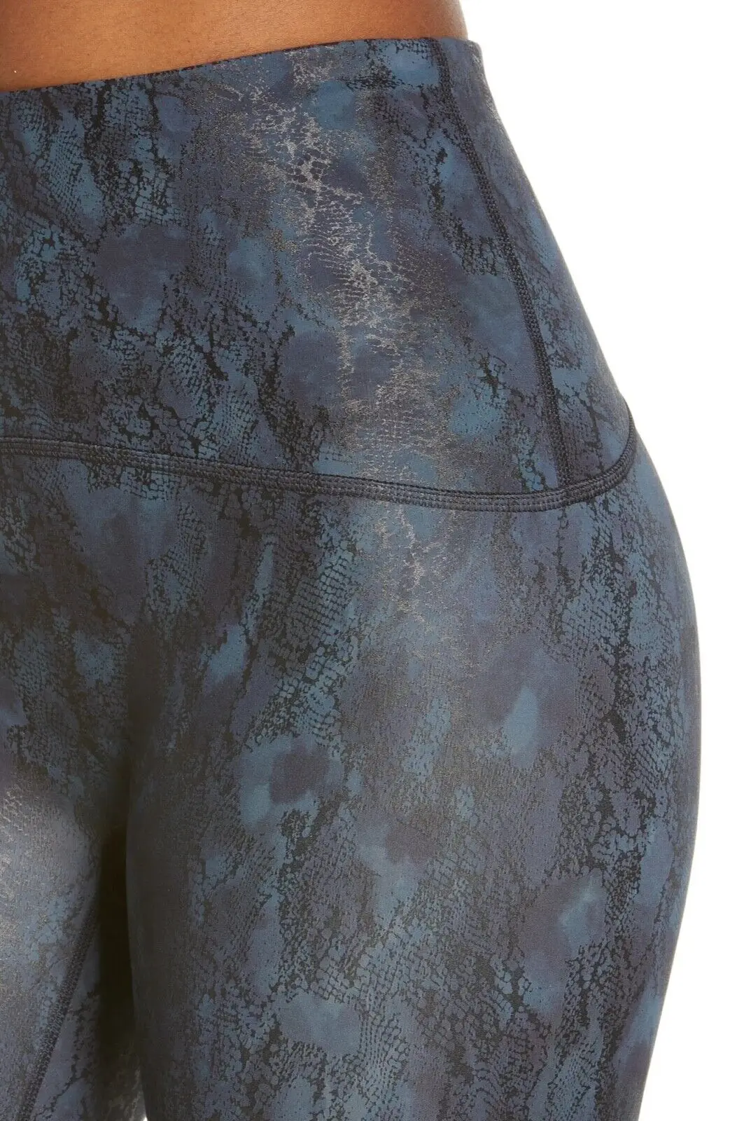 NEW Booty Boost Faux Leather Reptile Leggings Navy leggings For Womens