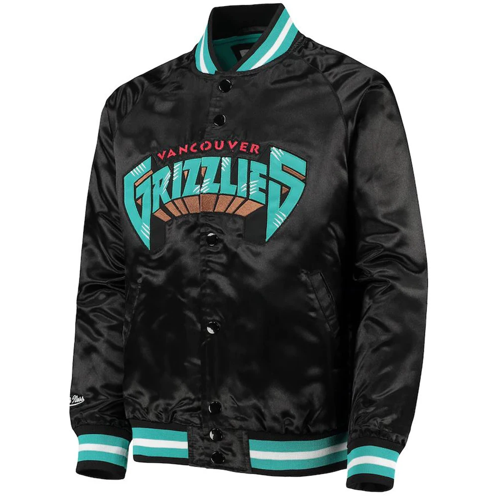 Custom Design College Jacket Team Name Number Starter NFL Batch Embroidered Bomber Satin Jacket