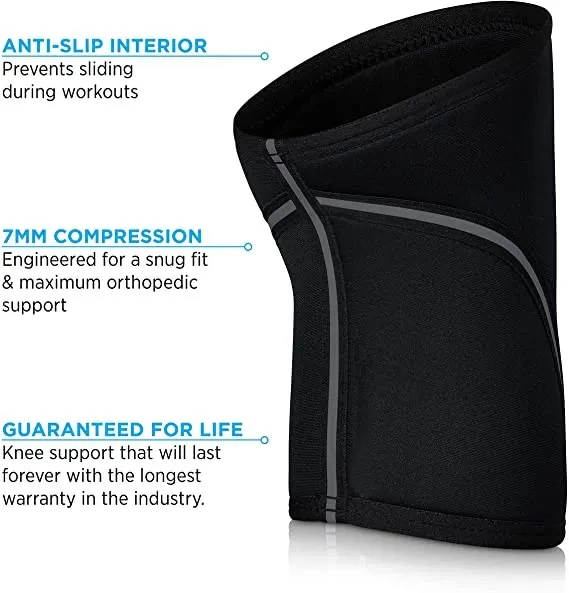 GAF Neoprene Knee Sheet Compression Neoprene Weightlifting Knee Support Sleeve Fitness Gym Training Squat Knee Pads