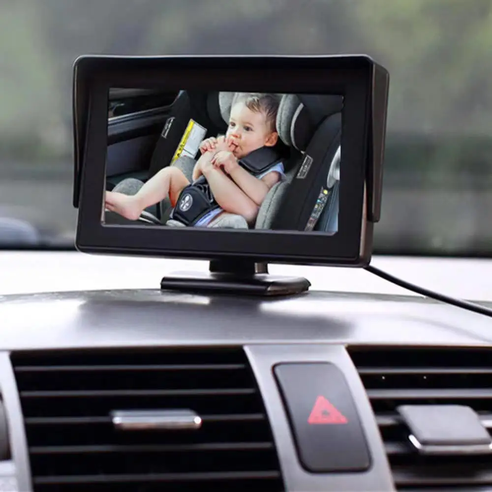 720P 4.3 inch temperature alarm wireless car cute monitor auto baby camera with Night Vision View