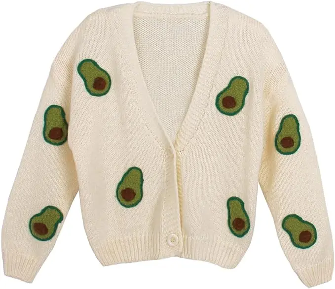 Custom Logo Designer Flower Handmade Chunky Knit Cardigan Sweater Women Knitwear Hand Knitted Women Sweaters Cardigans V Neck