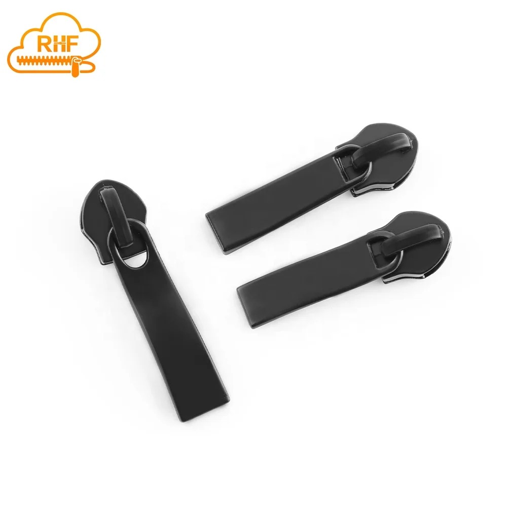 Free Sample Metal Zipper slider for School Bag #3 #5 Black heavy duty Zipper Puller