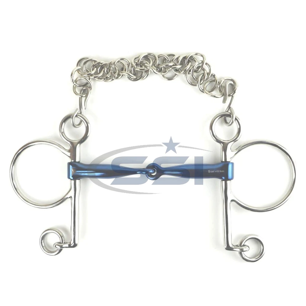 Bit with Single Joint with Curb Chain Horse Riding Bits Factory Custom Bits Horse Racing Products Wholesale Price
