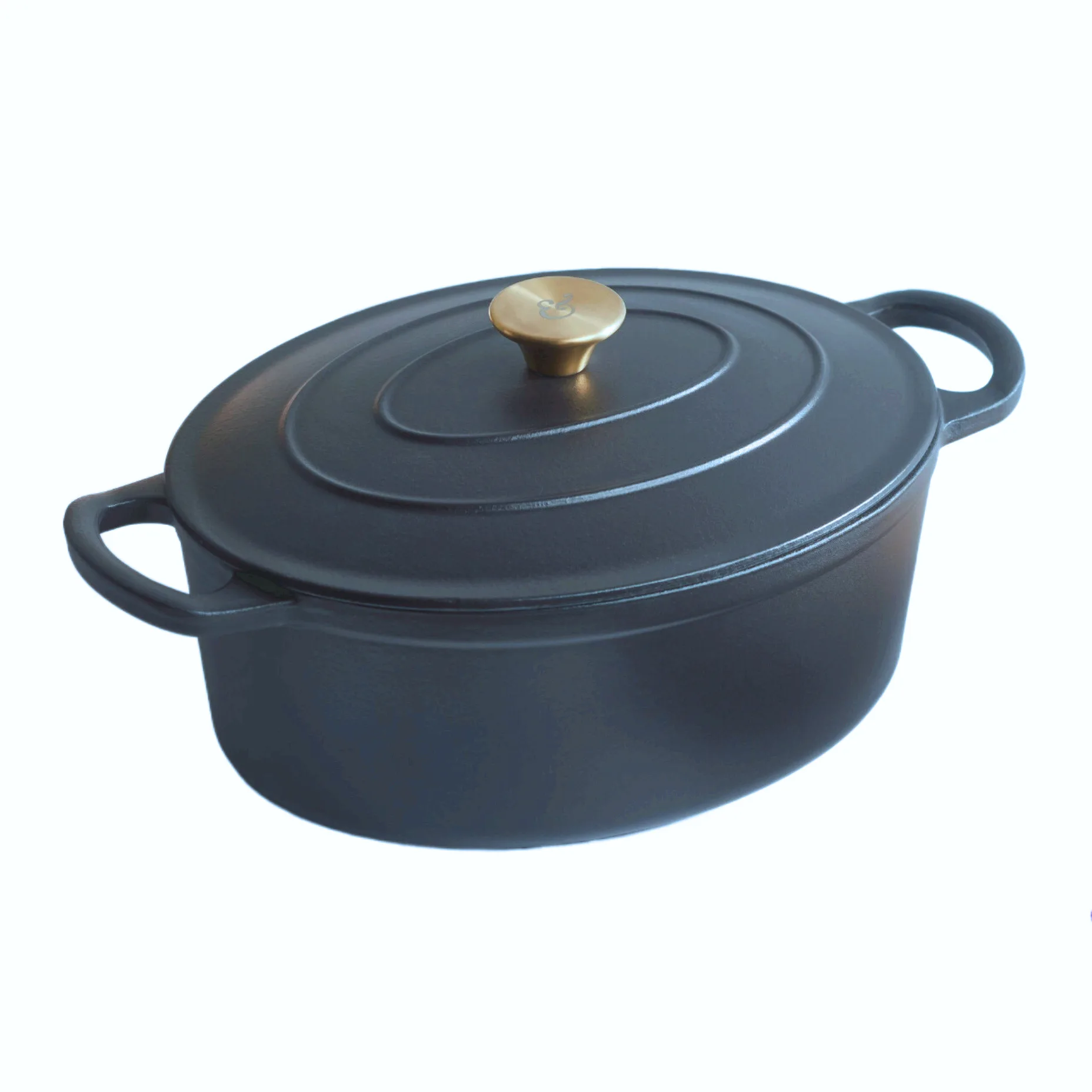 Enameled Oval Cast Iron Dutch Oven with Handle 4-Quart Casserole Pot with Lid Roaster for Bread Baking Cookware for Household