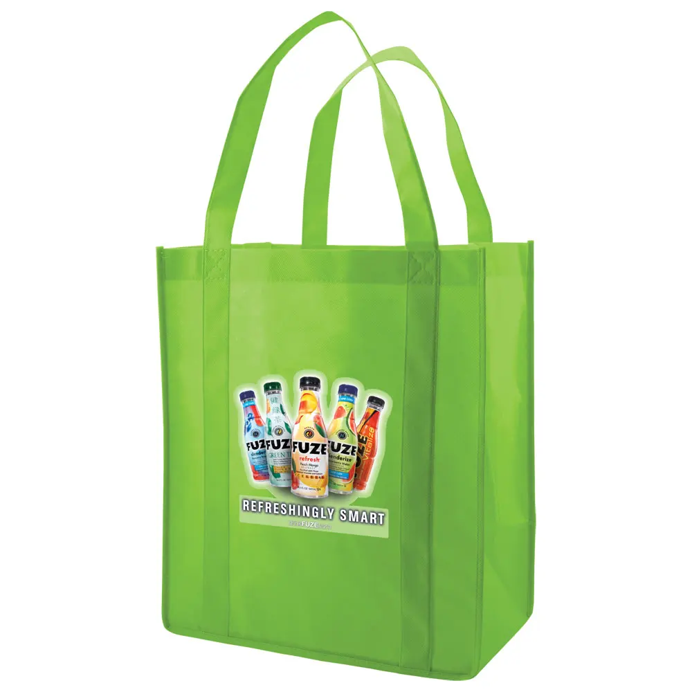 Custom Logo And Color Printed PP Non Woven Bag Grocery Eco Friendly Reusable No laminated Fabric