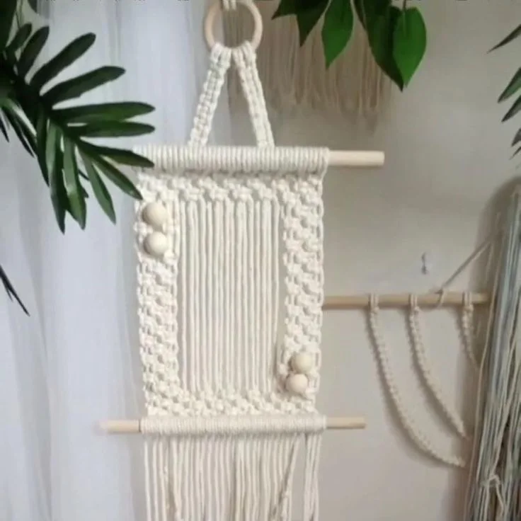 Macrame Wall Hanging Picture Frames Hand Braided Boho Wall Tapestry Hanging Photo Frame For Home Decorations