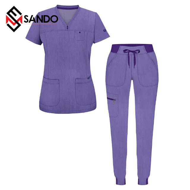 Custom logo Nurse Scrub Suit Medical Clothing Uniforms medical scrub Short Sleeve Uniform Women Nurse Scrub Hospital Uniform Set