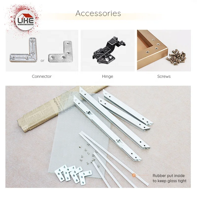 Aluminum Frame Profiles Glass Door For Kitchen Cabinet Wardrobe 20mm Narrow Design Customized Door Profile