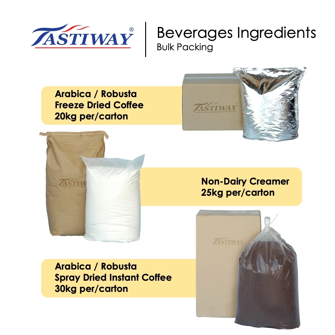 Top Selling Malaysia New Arrive Bitter Spray Dry Coffee Best Arabica Freeze Dried Different Flavors Bulk Packaging 20kg Weight