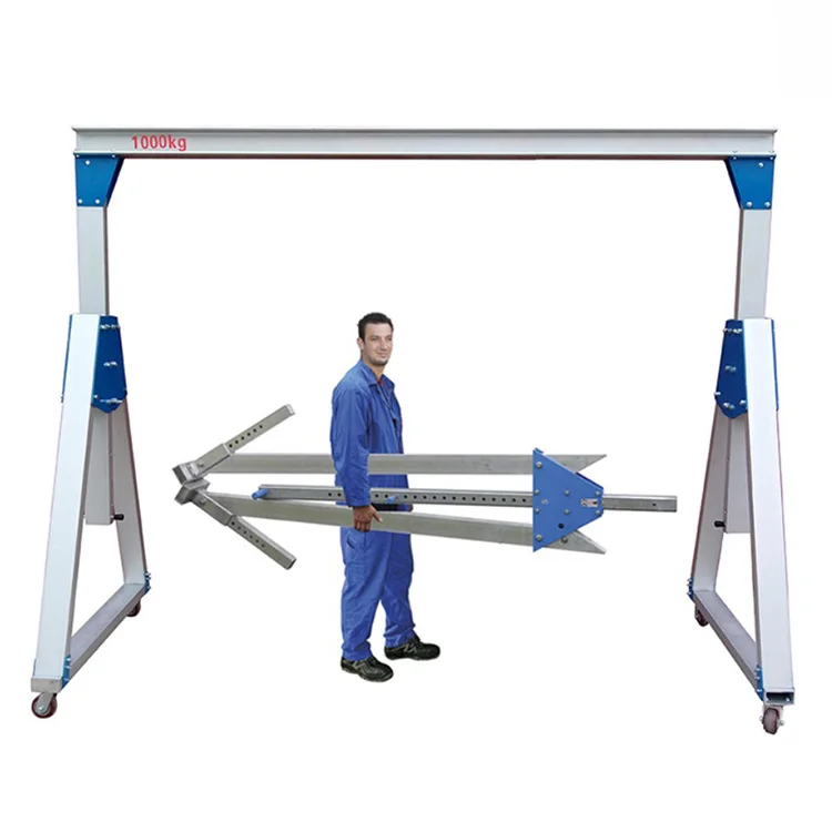 Lightweight portable flexible disassembly height span adjustable small aluminum gantry crane 1 2 3 5 Ton