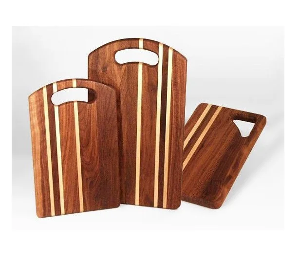 Set Of 3 Teak Wood Chopping Board Customized Shape Different Sizes Brown Color Bamboo Wood Cutting Boards Kitchenware Hotel Ware