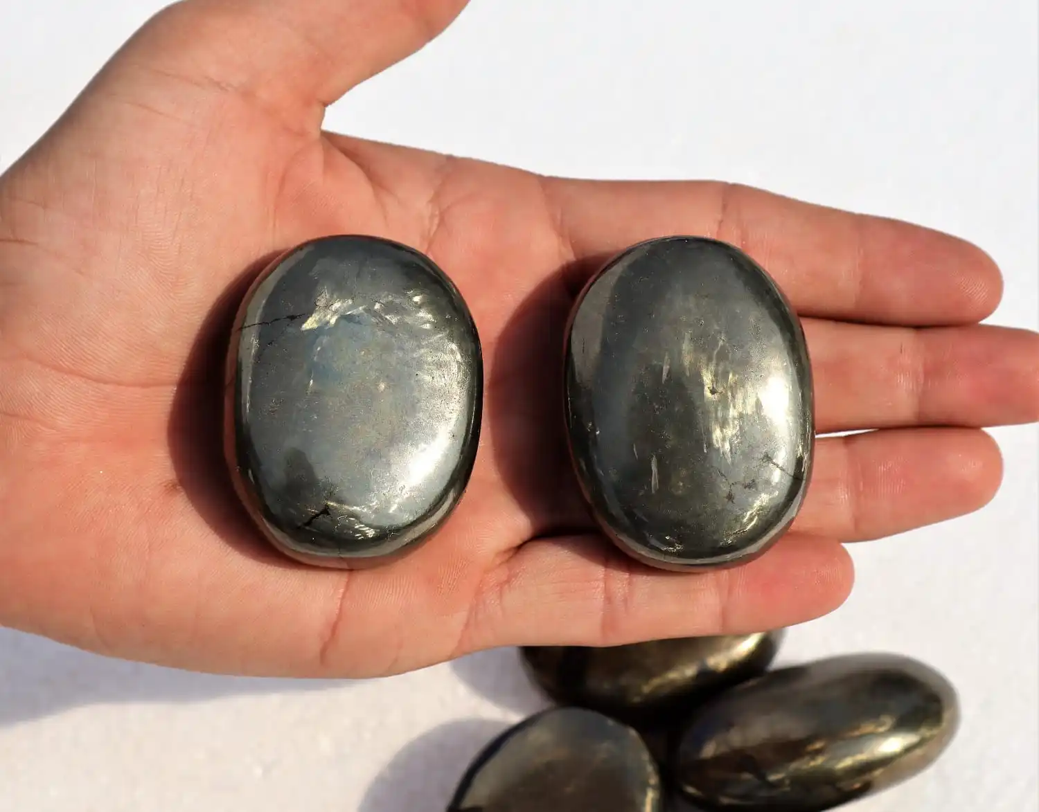Best Quality Pyrite Gemstone Palm Stones Wholesale Palm Stone Good Quality Palm Stone By Indian Exporters