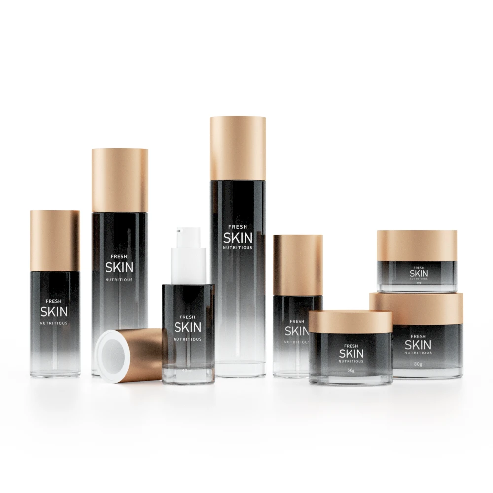 Skin care packaging 5g 15g 30g 50g 80g cream jar 100g 50ml 100ml 120ml cosmetic container glass spray lotion pump bottle set