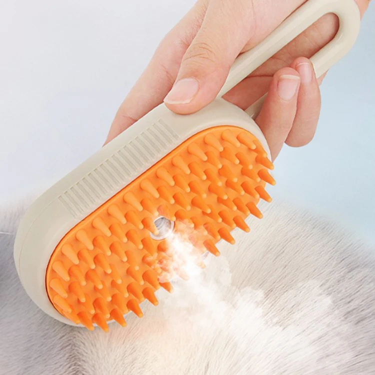 19.5 cm Rechargeable Pet Hair Massage Cat Brush Steamy Comb Dog Self Cleaning Brush Spray Steam Brush