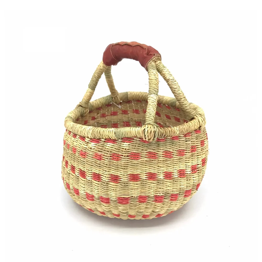 Bohemian decorative Bolga seagrass african basket made by hand/Seagrass basket with handle high quality