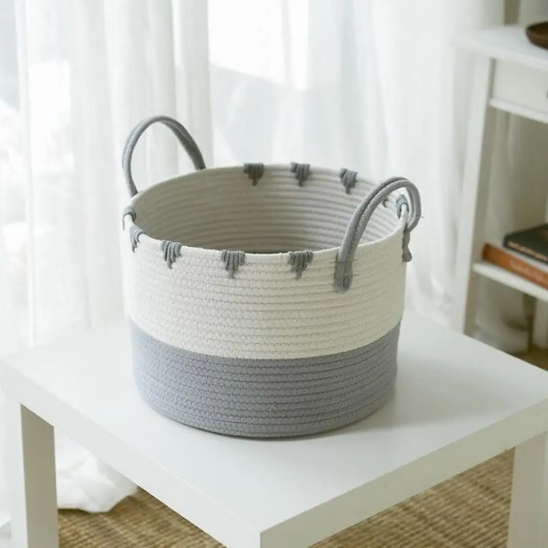 Special Style Decorative Jute Basket With Handles Easy Movable Light Weight Organizer Jute Bucket Premium Style Newborn Basket
