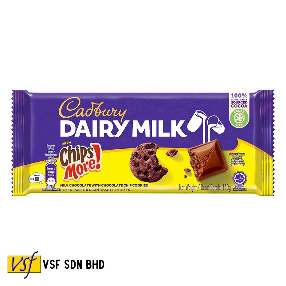 Cadbur y Dairy Milk Chipsmore Chocolate Bar Cadbur y x Chipsmore Crossover 160g x 12 x 6