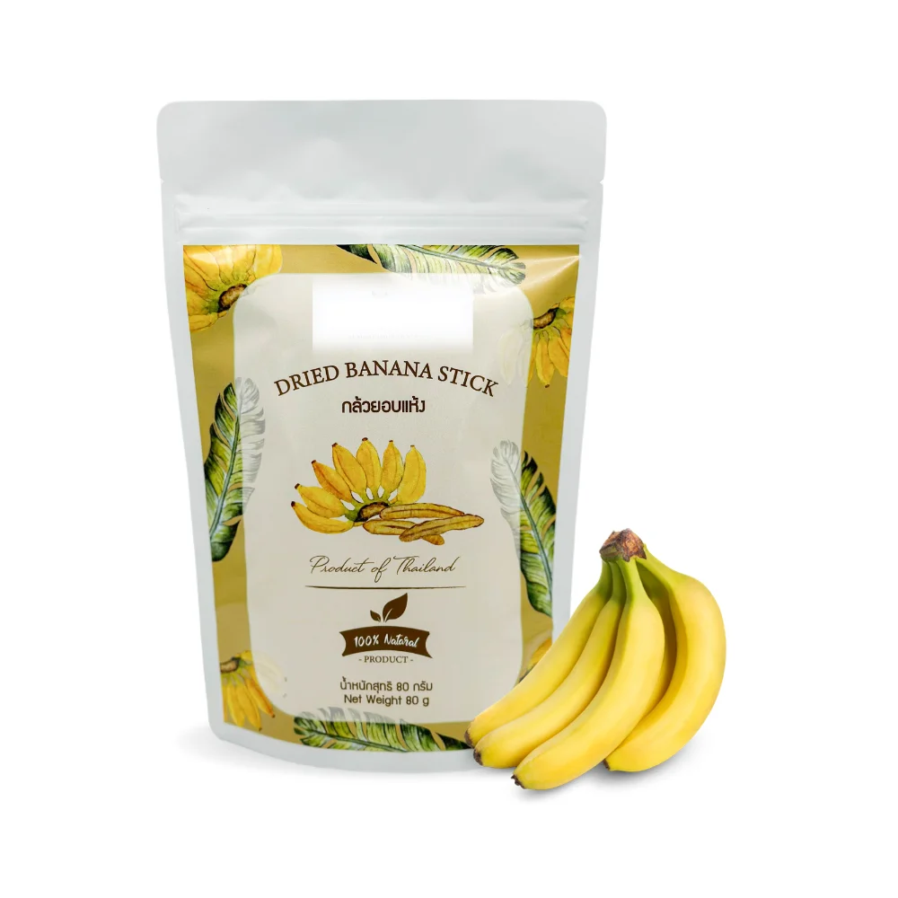 80g Per Bag Dried Banana Stick Natural Fruit Snacks Machines Exotic Fruit Vegetable Wholesale Grain Snacks No Korean Automatic