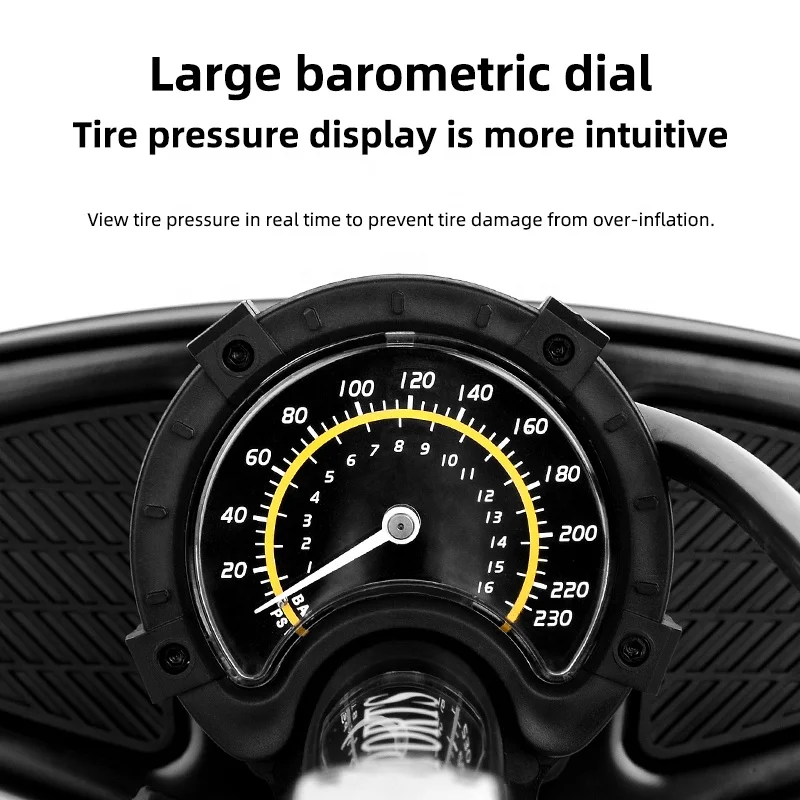 2022 New Design 230PSI Bike Pumps With Large Barometric Dial High Quality Bicycle Accessories Bicycle Floor Pump