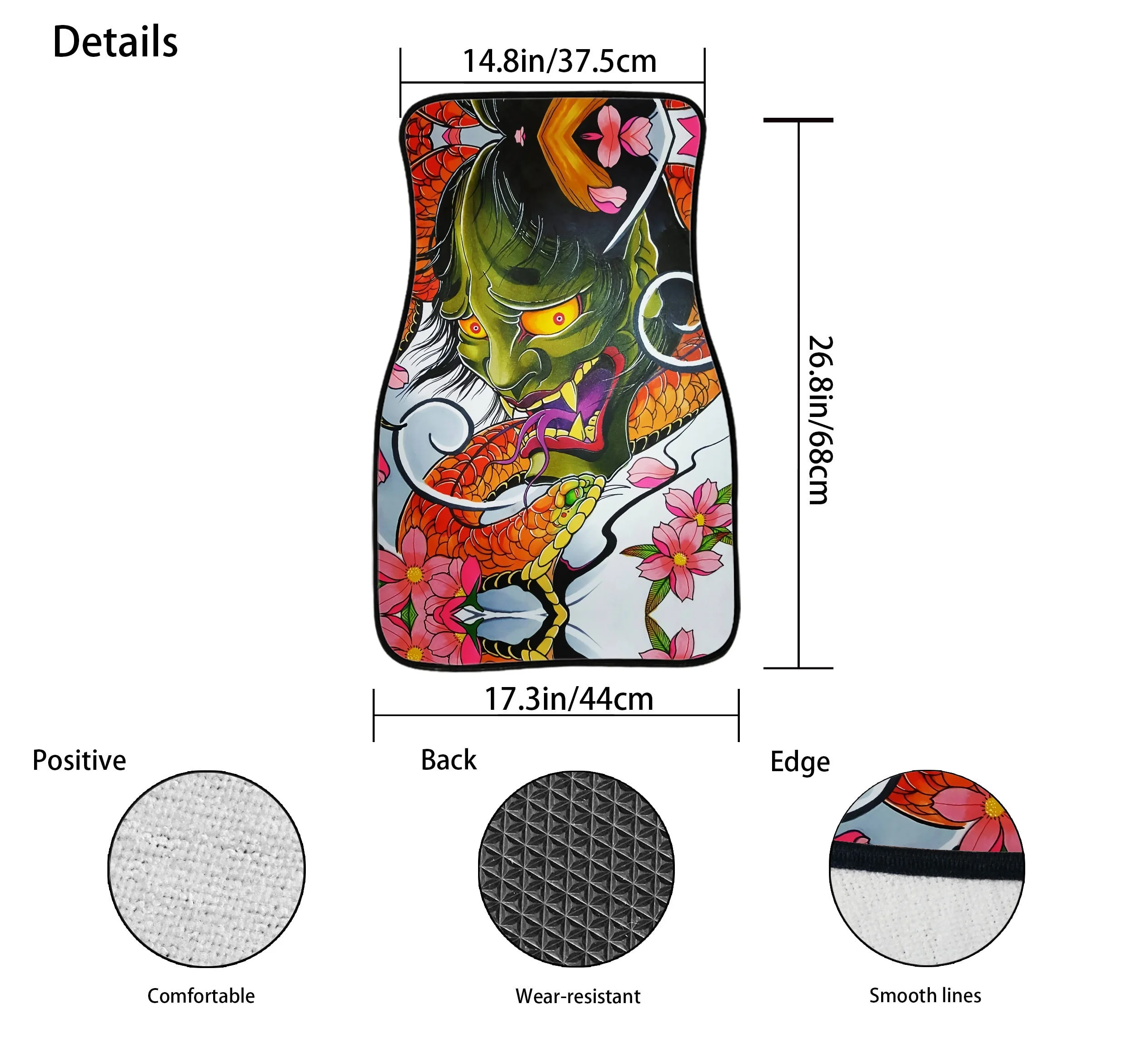 Изготовленный На Заказ они универсальный набор из 4 спереди и сзади аниме багажник японский дух ковер jdm эстетическое ковер автомобиля коврик с Нескользящая задняя крышка