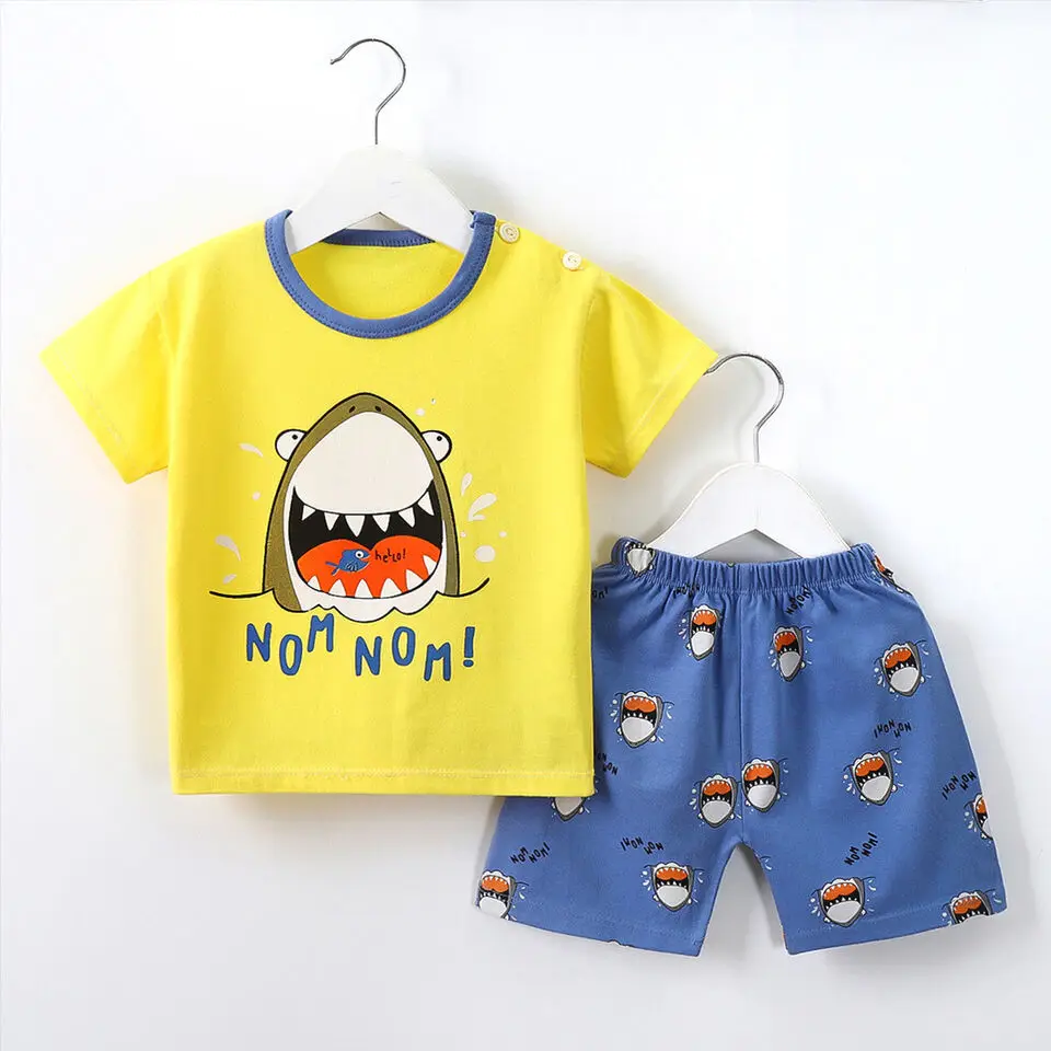 kids summer short set sustainable toddler girls & boys sports eco friendly children t shirt and shorts children clothes