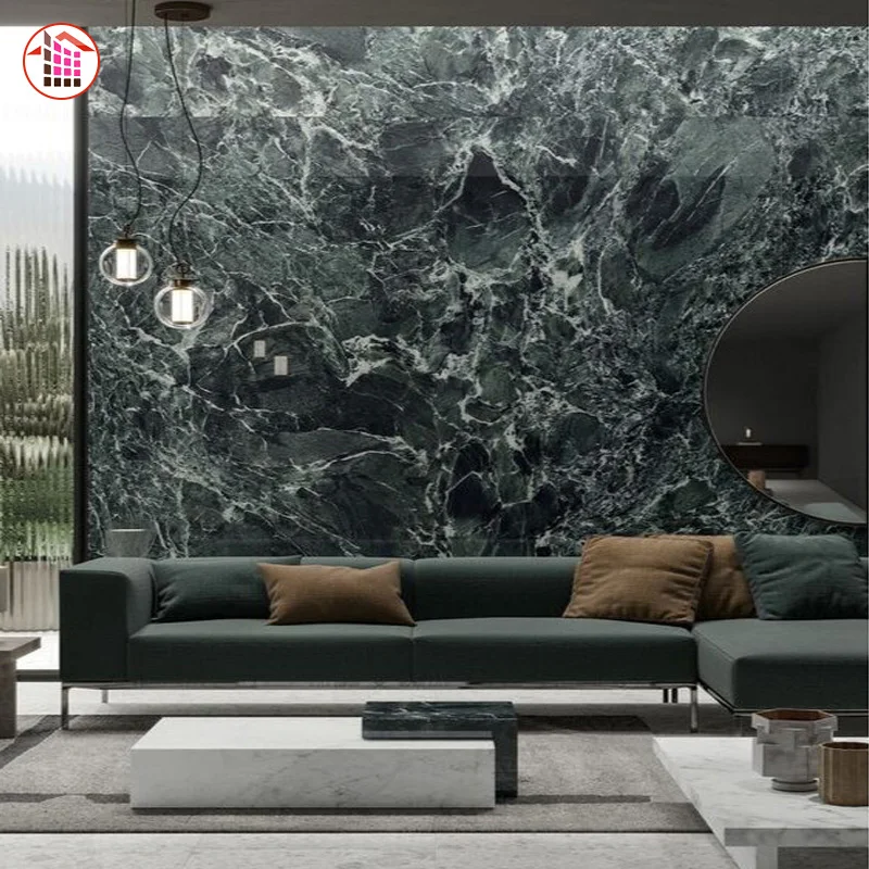 New Product Launch Natural Green Marble Large Slab Tabletop Tiles Exotic Green Marble Interior Wall and Floor Tiles Green Marble
