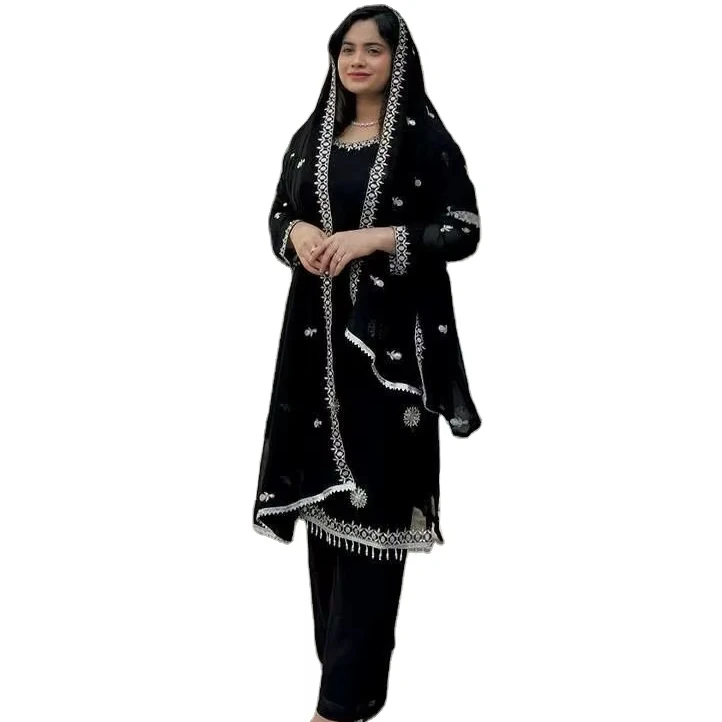 Pakistani style Latest Designer Georgette Embroidery work Salwar Suit For rich look ensemble for weddings and festivals.