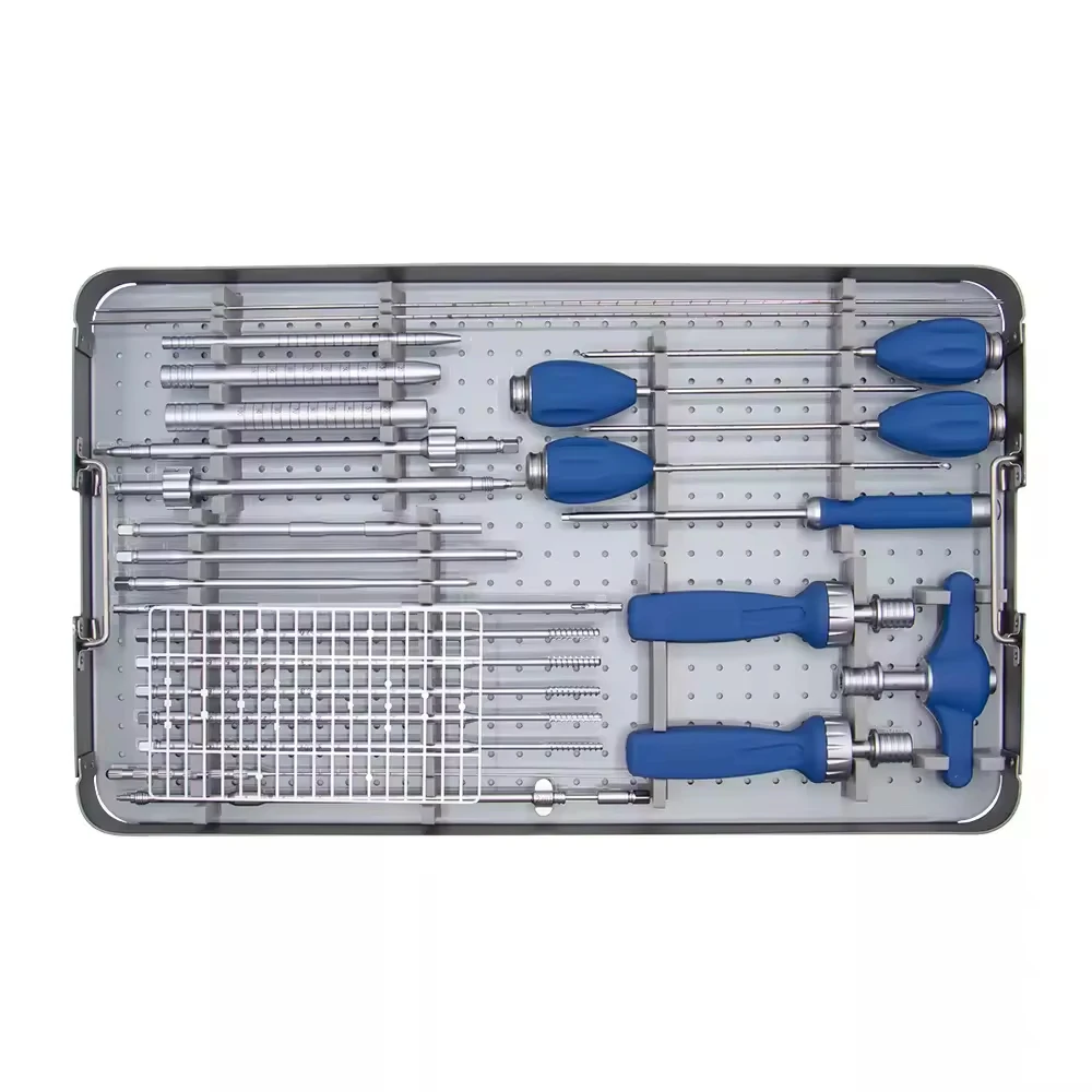 Factory price Orthopedic Spinal Instruments Set Minimally Invasive Pedical Screw Instrument Set Medical Trauma Kit