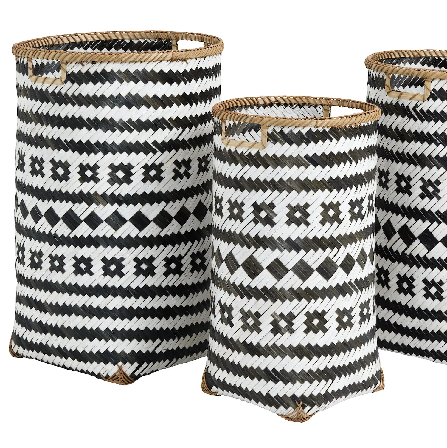 Set of 2 new products mini woven bamboo box toy with lid storage organizer for indoor home kitchen