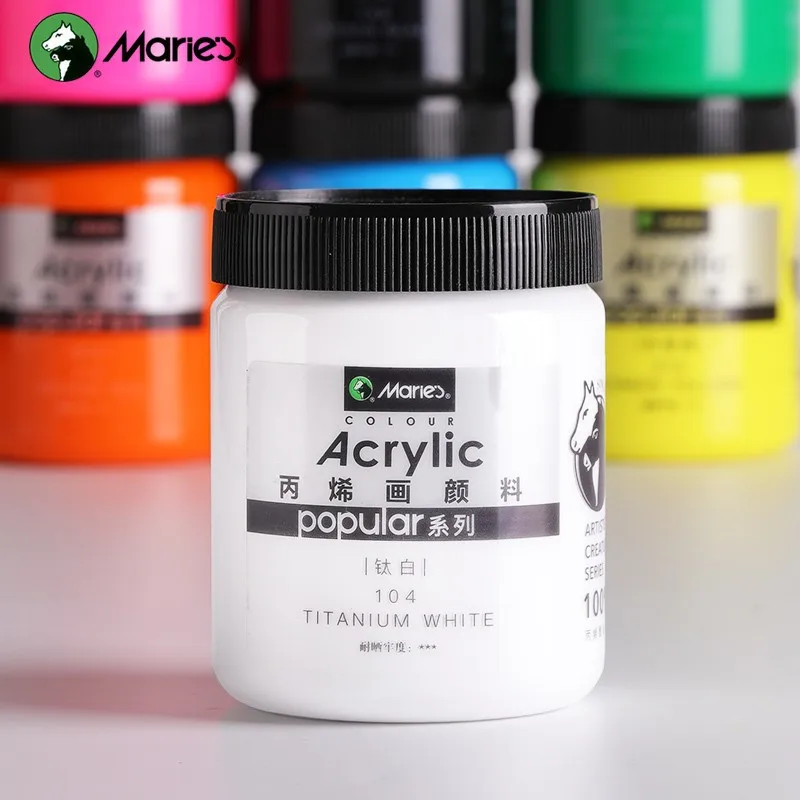 Maries Z300 Z500 300ml 500ml 50 colours artist professional acrylic colour paint for canvas shoe stone shirt wall paint
