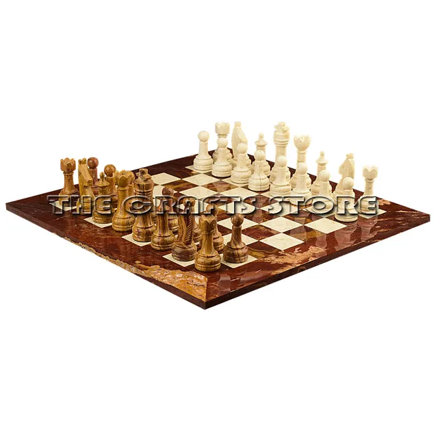 Luxury Handmade Compact Chess Set Christmas Day Gift Handcrafted Chess Pieces And Board Game Set For Export