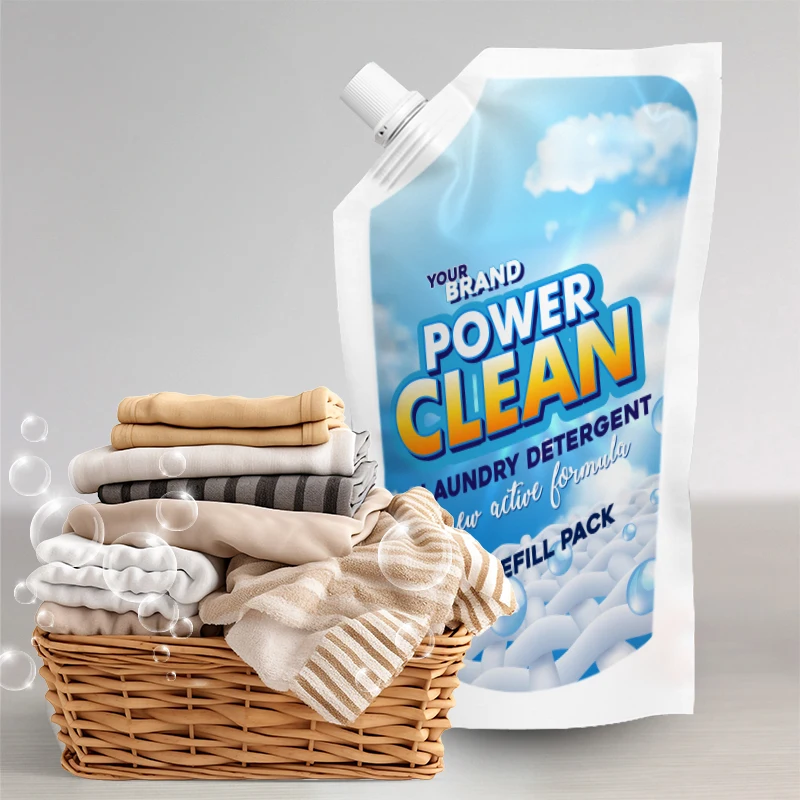 High-end Economy Detergent Liquid 1.6KG Stand Pouch with Spout Featuring A Convenient and Easy Pouring