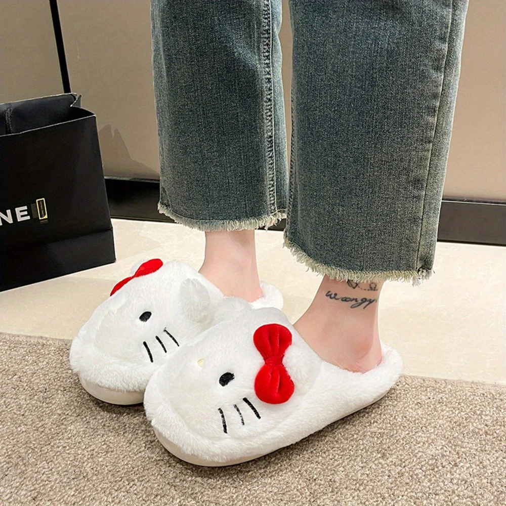 Заводская поставка со скидкой плюшевые милые тапочки Hello Kitty домашние спортивные туфли Kawaii теплая Нескользящая домашняя обувь на платформе с героями мультфильмов